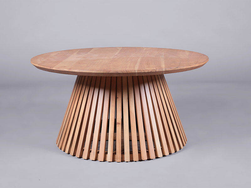 wooden round coffe table