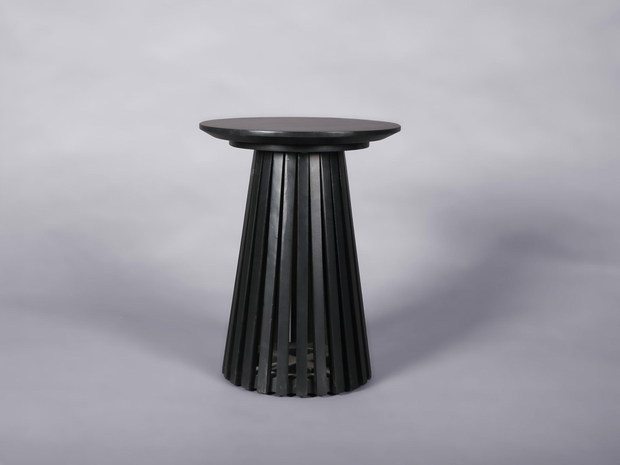 black wooden side table