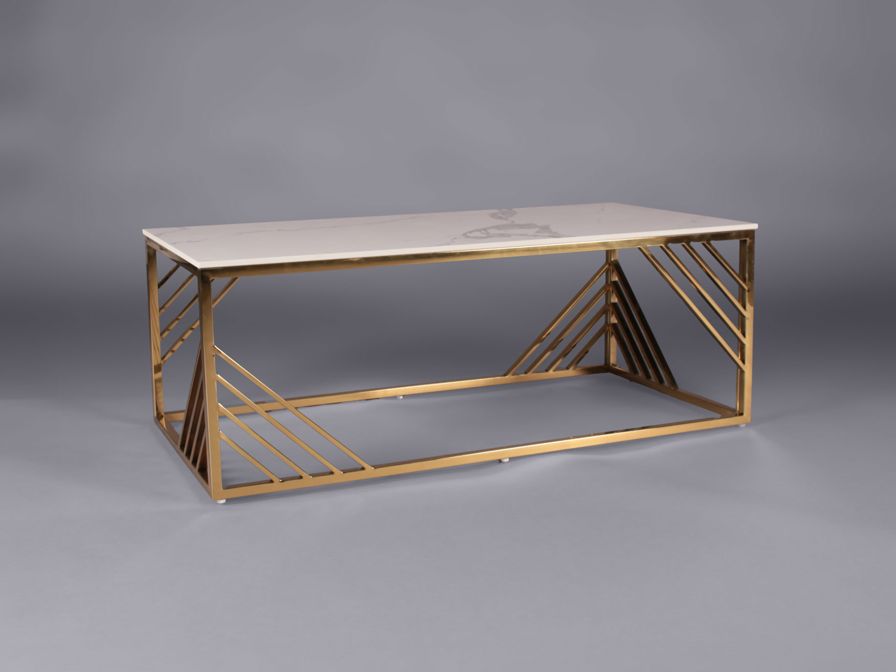 gold and marble rectangular coffee table
