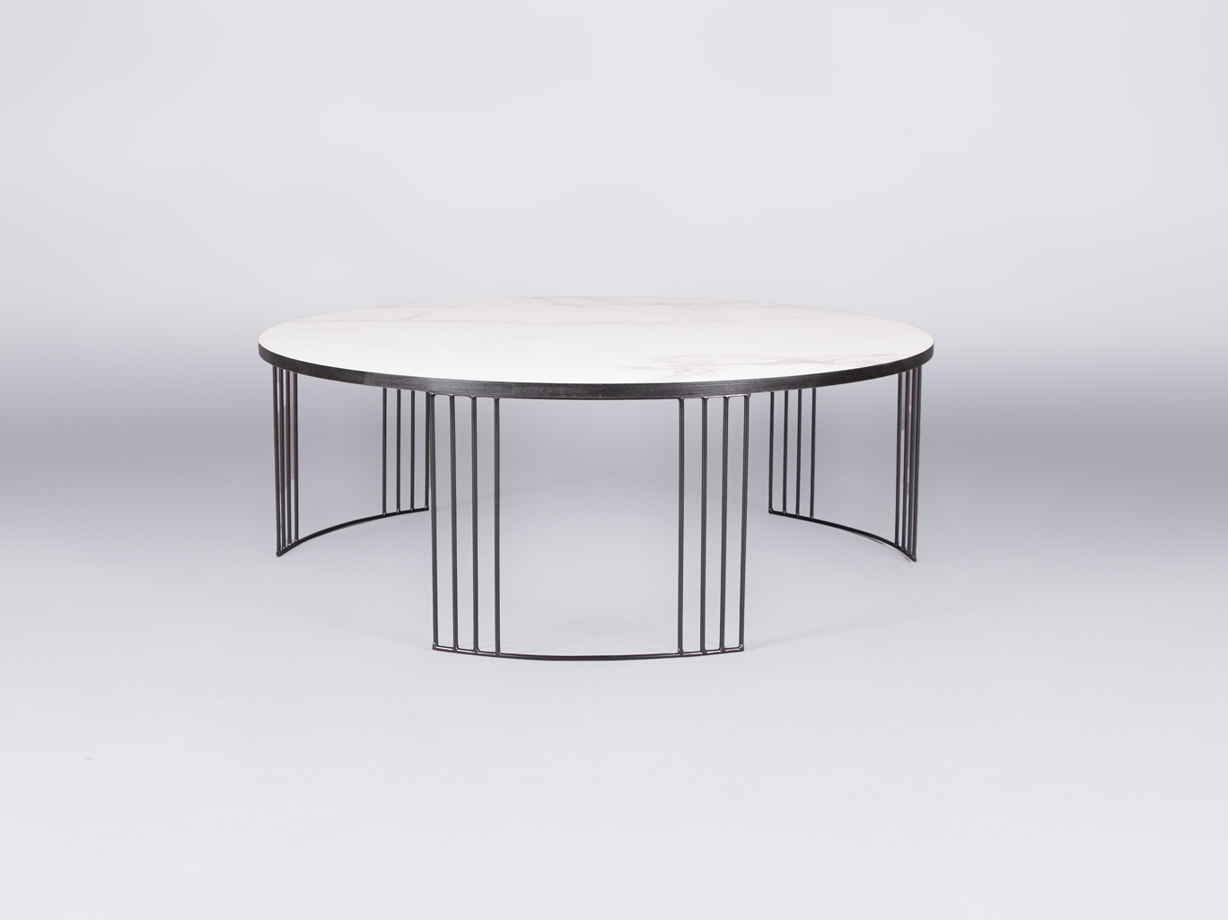 modern geometric round coffee table with marble top