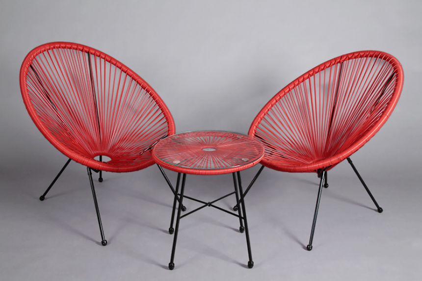 image of the Rio chair set in red, furniture on the move