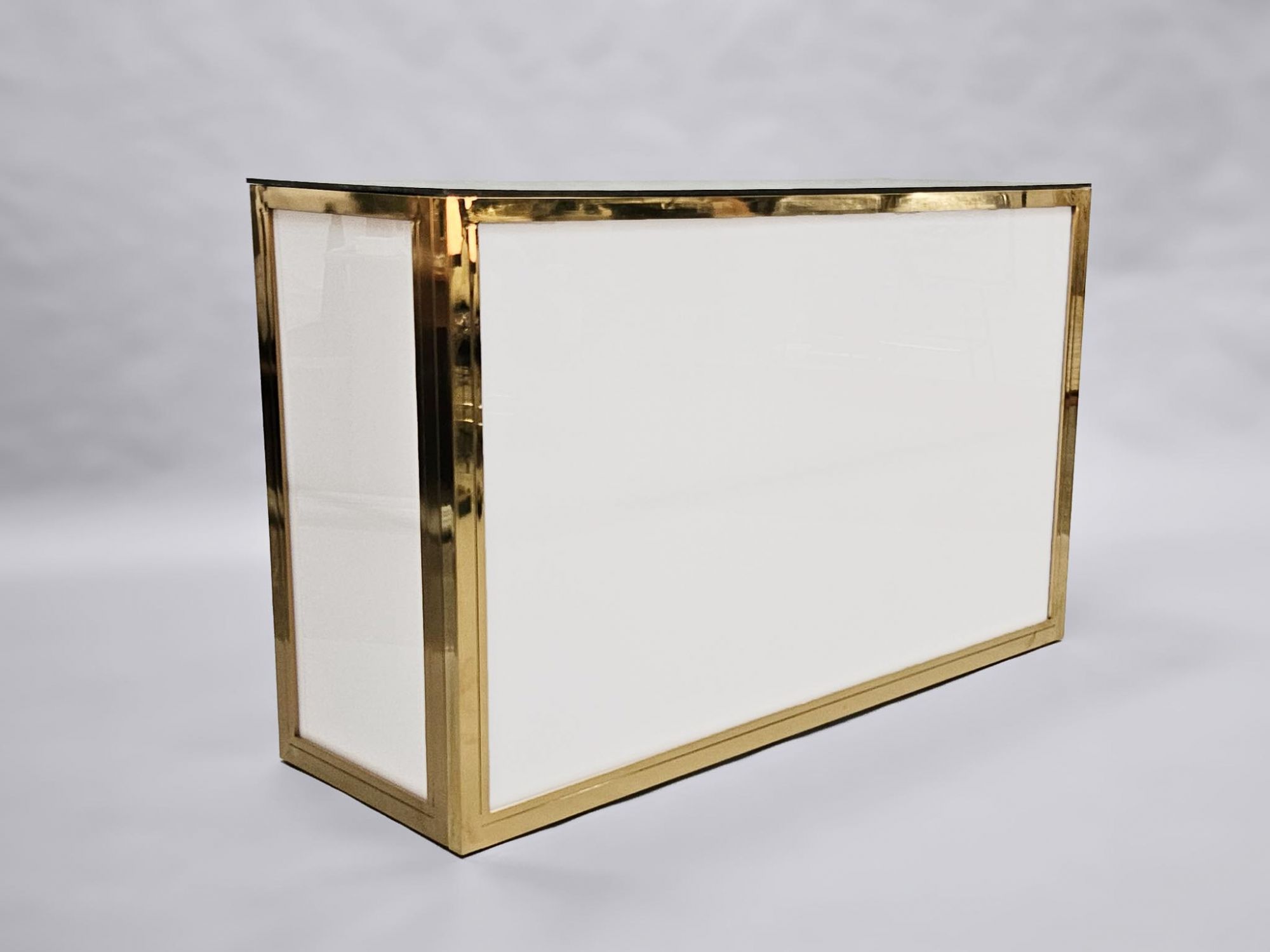 Furniture On The Move - white bar hire with gold detail