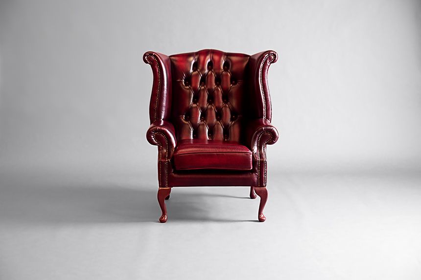 Chesterfield Queen Anne Wing Chair - Oxblood  main image