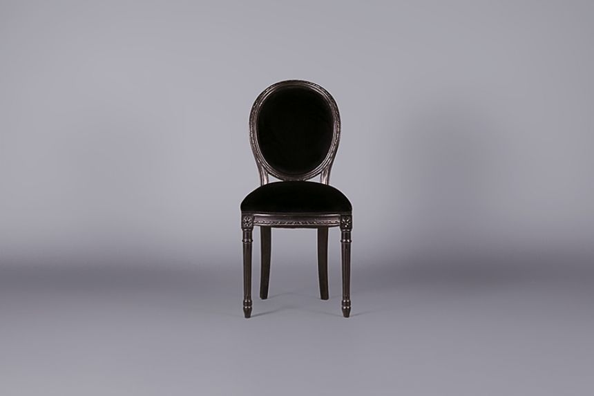 Louis Black Velvet Chair thumnail image