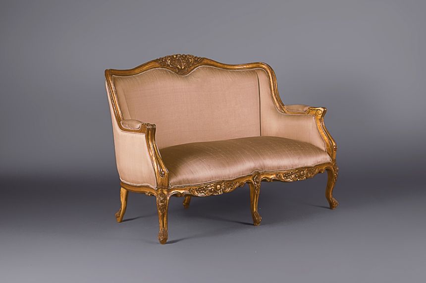 Louis Versailles Two Seat Silk Settee main image