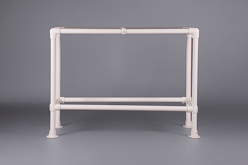 White Pipe and Wood High Drinks Table main image
