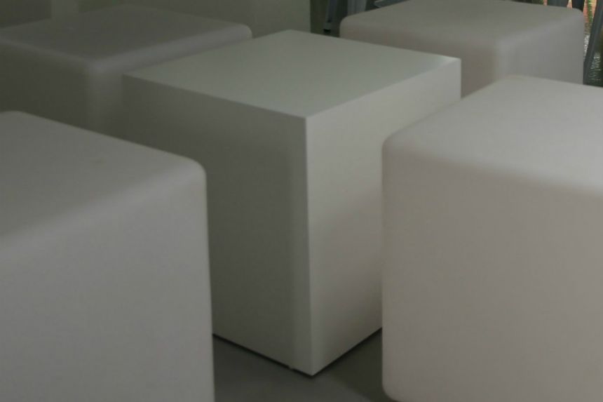 White Satin Cube Coffee Table thumnail image