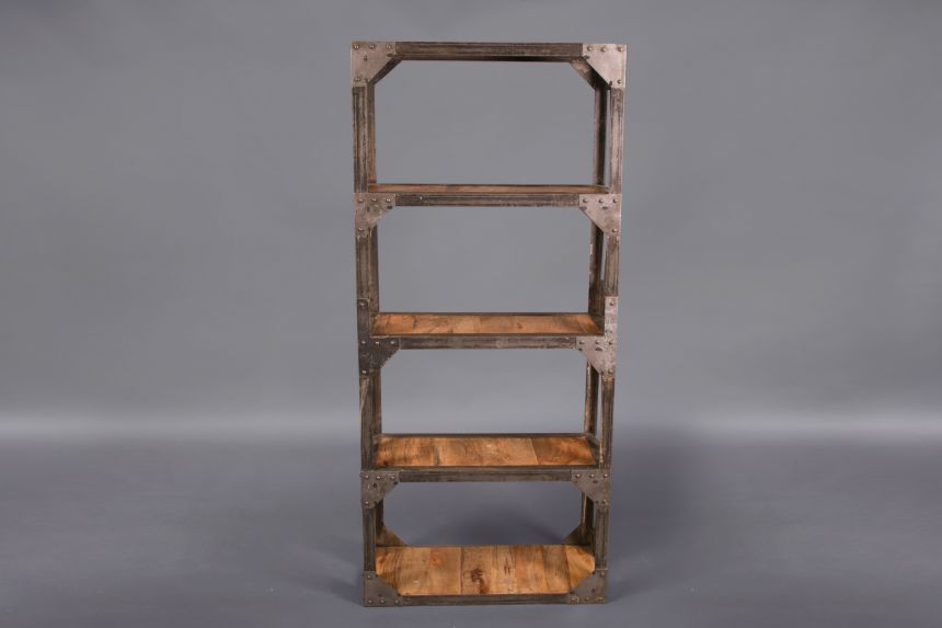 Industrial Aged Four Shelf Bookcase thumnail image