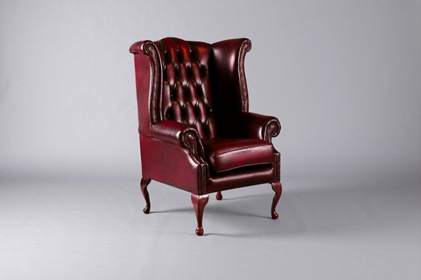 Chesterfield Queen Anne Wing Chair - Oxblood  main image