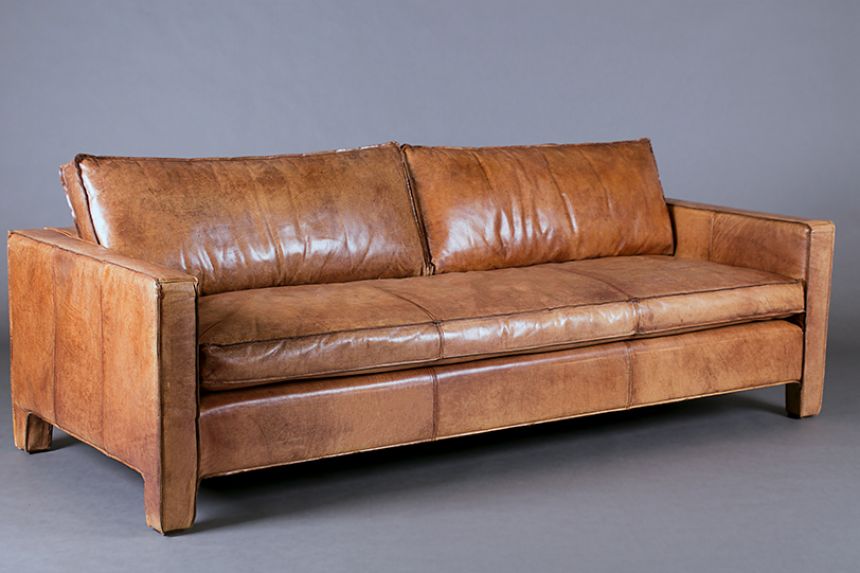Italian Leather Tan 3 Seater Sofa thumnail image