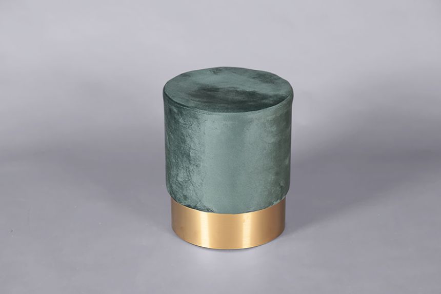 Velvet low stool - green thumnail image