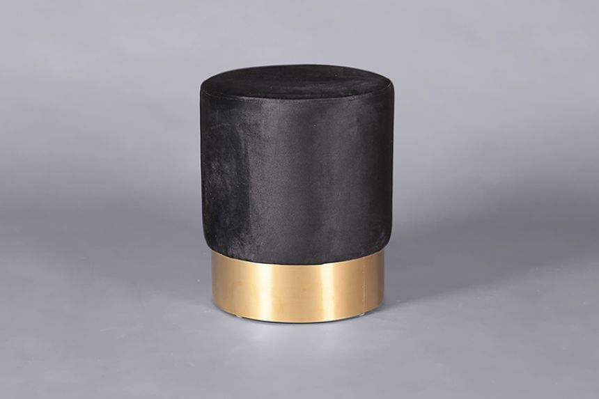 Velvet low stool - black thumnail image