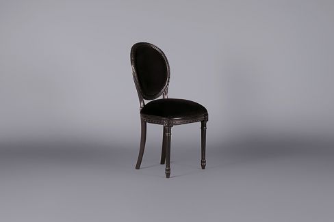 Louis Black Velvet Chair