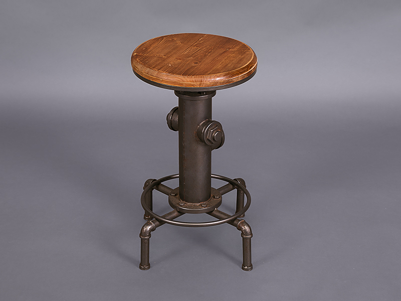 Industrial Stool With Wooden Top, Steampunk Bar Stools Uk