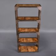 Industrial Aged Four Shelf Bookcase