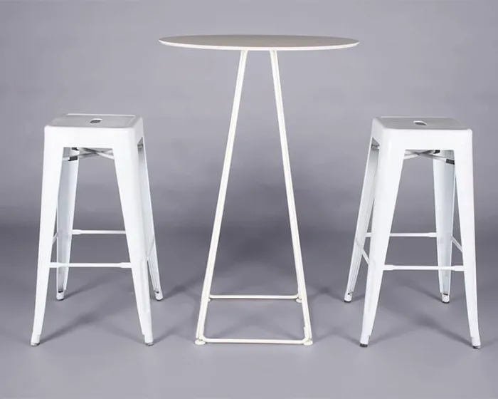 Metal Bar Stool – White