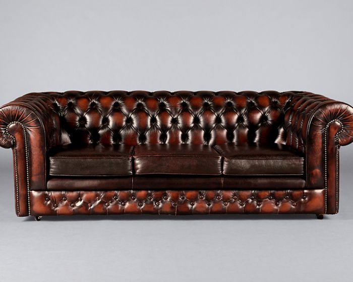 3 Seater Chesterfield – Brown