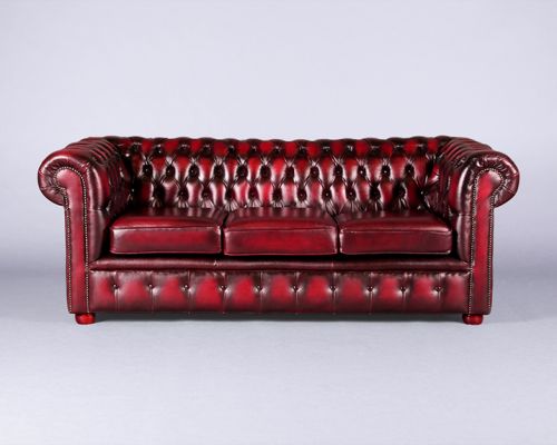 3 Seater Chesterfield – Oxblood