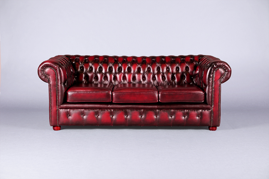 3 Seater Chesterfield – Oxblood
