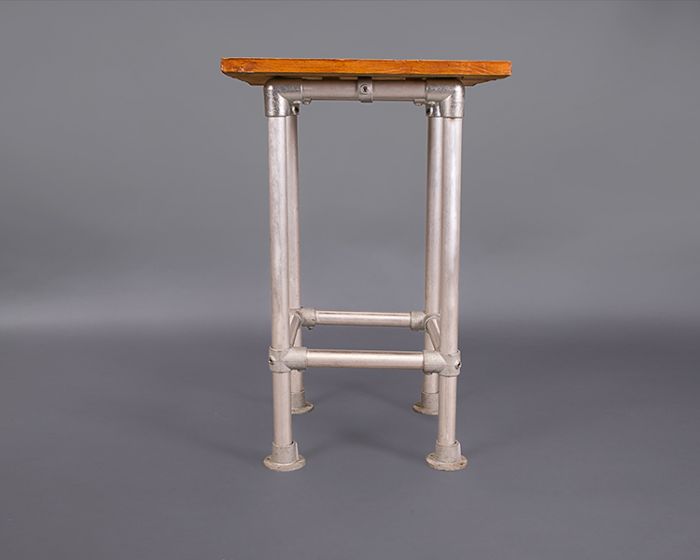 Pipe and Wood Poseur Table