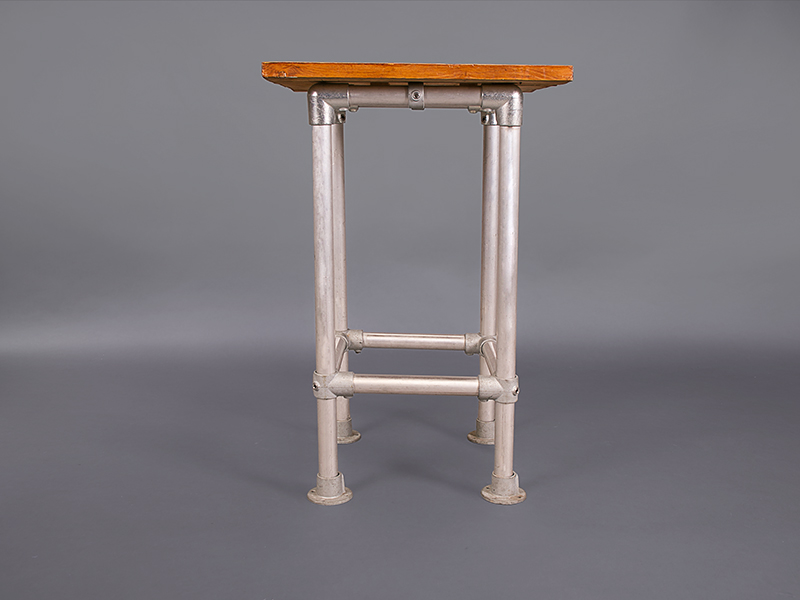 Pipe and Wood Poseur Table
