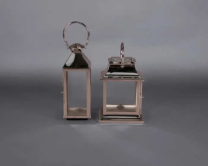 Chrome Lantern – Tall Hanging