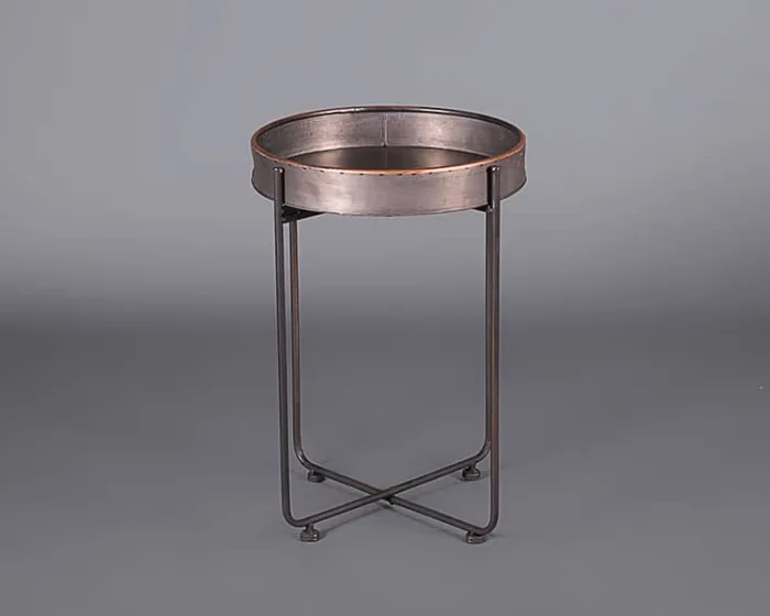 Black round tray table – Medium