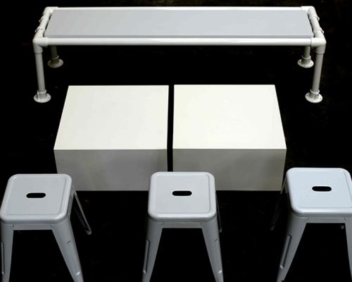 Metal Low Stool – White