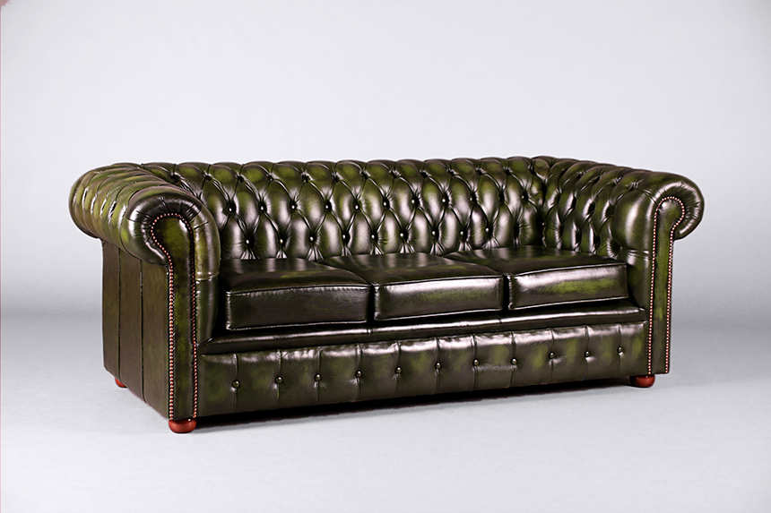3 Seater Chesterfield – Green