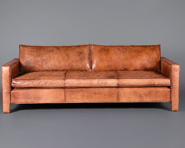 Italian Leather Tan 3 Seater Sofa