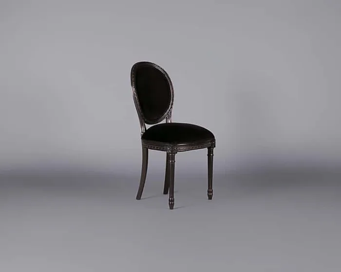 Louis Black Velvet Chair (No Arms)