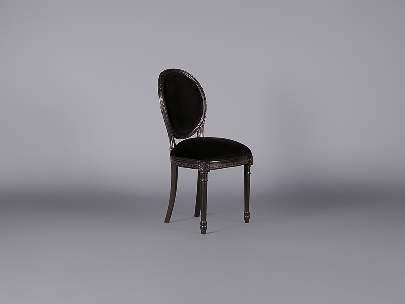 Louis Black Velvet Chair (No Arms)