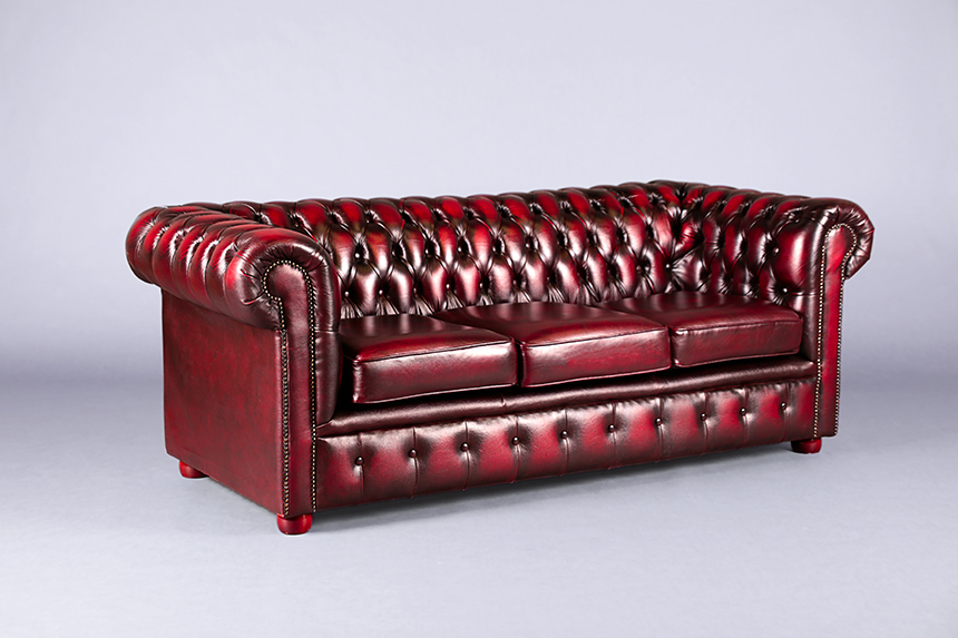 3 Seater Chesterfield – Oxblood
