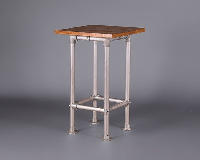 Pipe and Wood Poseur Table