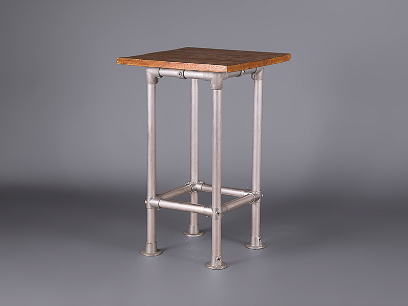 Pipe and Wood Poseur Table