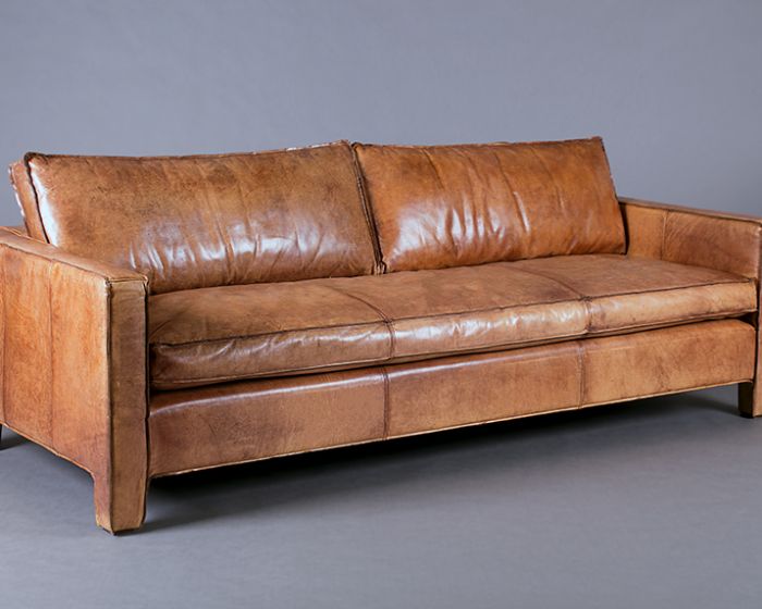 Italian Leather Tan 3 Seater Sofa