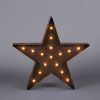 Illuminated Tarnished Metal Star Floor Lamp