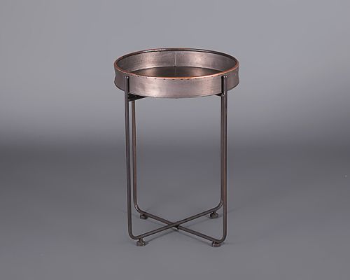 Black round tray table – small