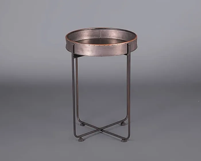 Black round tray table – small