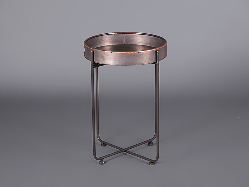 Black round tray table – small
