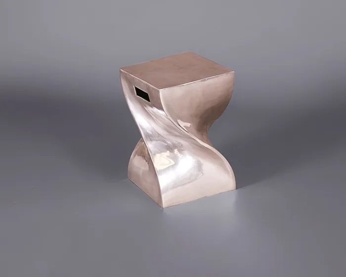 Silver Tone Twist Table/Stool