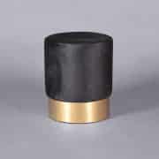 Velvet Low Stool Black