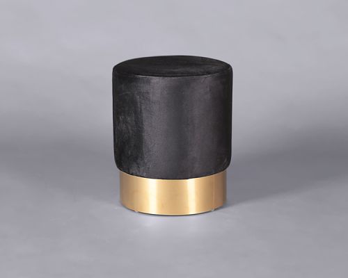 Velvet Low Stool Black