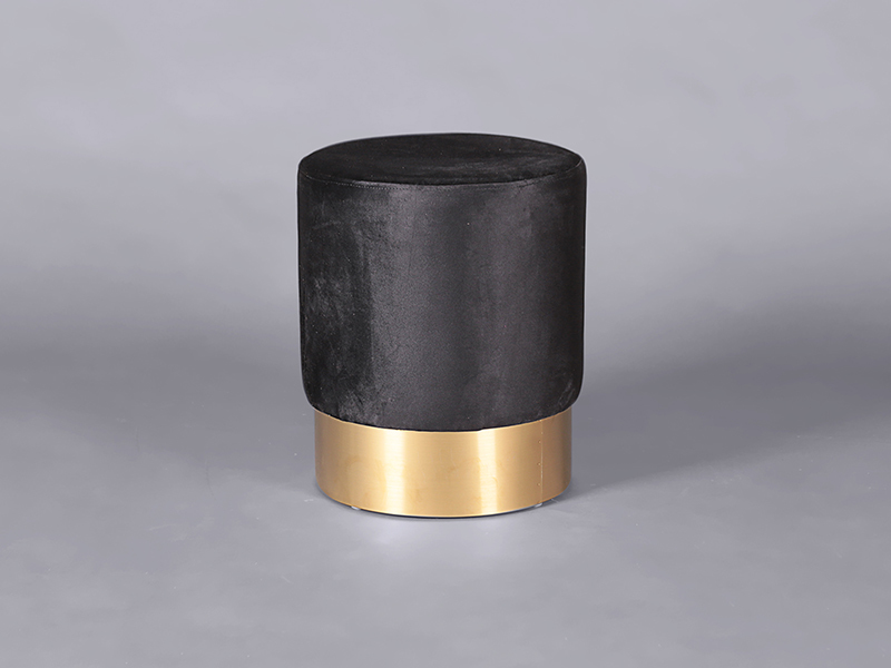 Velvet Low Stool Black