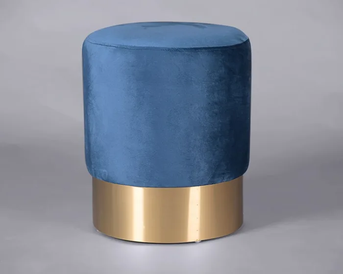 Velvet Low Stool – Blue
