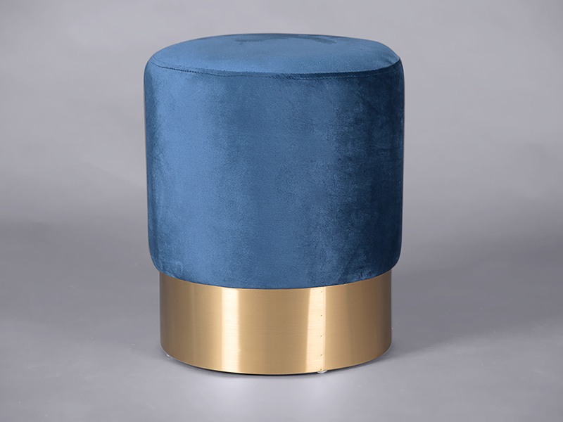 Velvet Low Stool – Blue