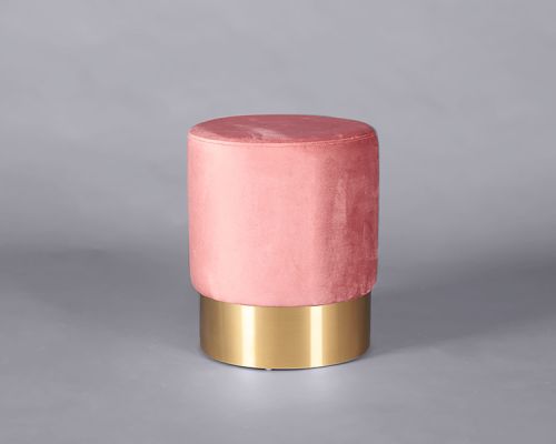 Velvet Low Stool – Blush