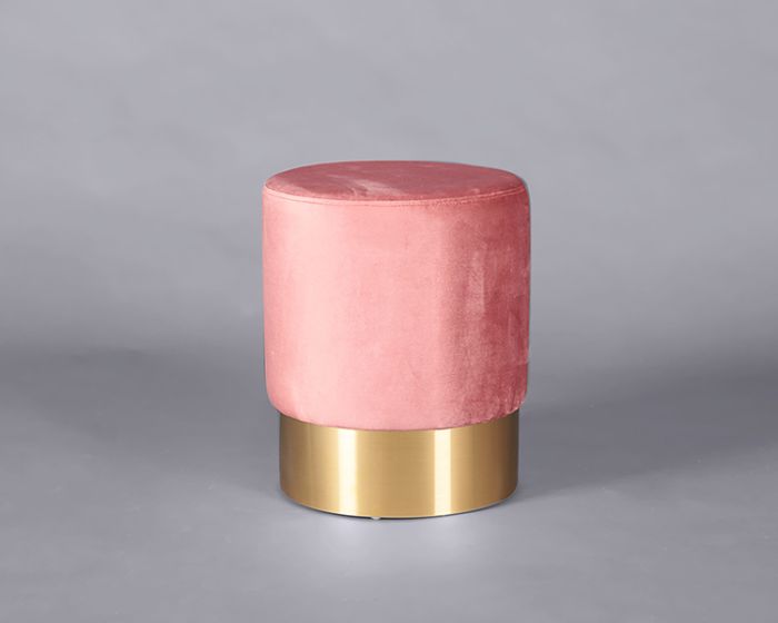 Velvet Low Stool – Blush