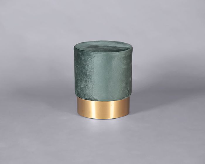 Velvet Low Stool Green