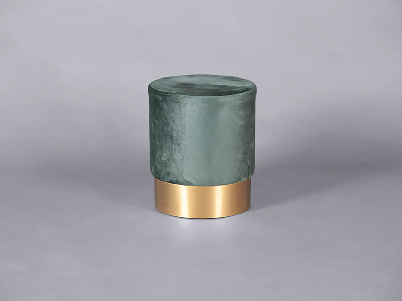 Velvet Low Stool Green